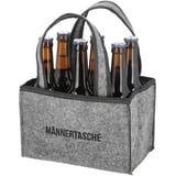 Novaliv Flaschenträger 6 Flaschen Bierträger MÄNNERTASCHE Männerhandtasche Filz Herrenhandtasche Bier Flaschentasche 22,5x15x14cm (LxBxH)