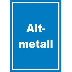 Altmetall Mülltrennung Aufkleber mit Text A0 (841x1189mm)