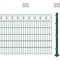 Arvotec Doppelstabmattenzaun »ESSENTIAL 120 zum Aufschrauben "Karo" mit Zierleiste«, Zaunhöhe 120 cm, Zaunlänge 2 - 60 m 24058015-0 dunkelgrün H/L: 120 cm x 34 m