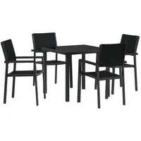 VidaXL 5-teiliges Garten-Ess-Set Schwarz Poly Rattan