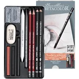 CRETACOLOR Teacher's Choice Skizzierset, 11-teiliges Set in Metalletui, inkl. Zubehör, für Skizzen und Schattierungen