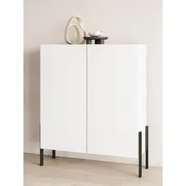 INOSIGN Kommode »Jukon, Breite 110 cm, moderne grifflose Hochschrank, 2Türen«, Highboard mit viel Stauraum, push-to-open-Funktion, weiß