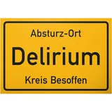 DankeDir! Delirium Kreis Besoffen Schild mit Spruch - lustiges Geschenk für ihn Geschenkidee Geburtstagsgeschenk Männer Jungs Party Deko Zubehör Scherzartikel JGA - Accessoire Fotobox