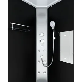 SeniorBad Duschkabine Fertigdusche Dusche Komplettkabine D10-03M0 80x80 cm - Schwarz