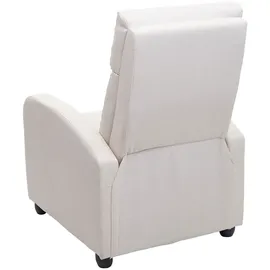 Mendler Fernsehsessel HWC-F76, Relaxsessel Sessel Liegesessel, Liegefunktion verstellbar Stoff/Textil - creme