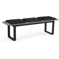 B&D home Sitzbank, Grau, Metall, 3-Sitzer, Füllung: Kaltschaum, Rechteckig,