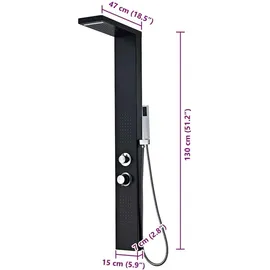 vidaXL Duschpaneel-System Aluminium Mattschwarz