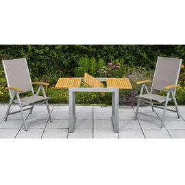 Merxx Naxos Balkonausziehtisch 120 x 70 cm beige/silber