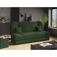 MIRJAN24 Schlafsofa Jonas Cord, mit Bettkasten und Schlaffunktion, mit zwei Kissen, Wellenfeder, 195x87x86 cm grün