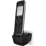 edaltec® Halterung für Fritz!Fon C6 AVM Fritz Fon DECT Steckdosen Wand-Halterung ohne Bohren Halter Schwarz