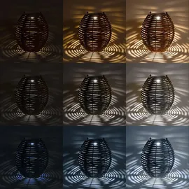 esotec Solar Rattanleuchte Victoria 30, USB, CCT Funktion, Polyrattan, 102278