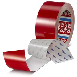 tesa 60960 Strapazierfähiges und kratzfestes Bodenmarkierungsband 50mmx20m rot