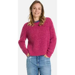 Strickpullover LIEBLINGSSTÜCK "Alva", Damen, Gr. 48, lila (raspberry), Strick, Obermaterial: 34% Polyamid, 33% Alpaka, 33% Wolle, meliert, modisch, Rundhals, Langarm Strickbündchen, Pullover, mit Alpaka-Wolle