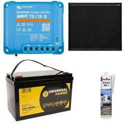 a-TroniX Solaranlage Wohnmobil 220W mit 120Ah Batterie und Victron MPPT Laderegl...