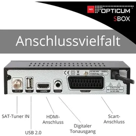 Opticum Red RED OPTICUM HD Sat Receiver für Satellitenschüssel mit Aufnahmefunktion S-Box PVR - Timeshift HDMI, SCART, USB, Coaxial - Digital TV Receiver...