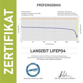 LANGZEIT Batterien Langzeit LiFePO4 100Ah 12V
