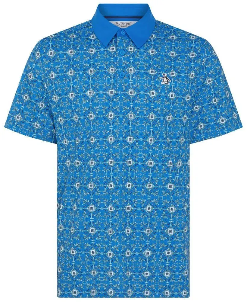 Penguin Pete ́s Cocktail Windowpane Herrengolfpoloshirt - XL
