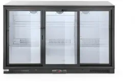 HENDI Bar Kühlschrank 303L, mit Schiebetüren, Kühlschrank mit LED-Innenbeleuchtung, Digitalanzeige und Temperaturregelung, Maße: (B x T x H) 500 x 1335 x 900 mm