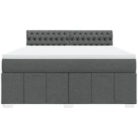 vidaXL Boxspringbett 180 x 200 cm Dunkelgrau