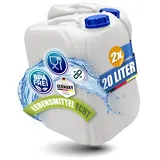 Kosmetex 2X Kanister 20L, Geschmacksneutral, Wasserkanister für Wasser & Getränke | lebensmittelecht & BPA frei, für Outdoor, Camping, Haushalt & Gewerbe | Made in Germany