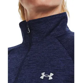 Under Armour Tech 1/2-Zip langarm Sweatshirt Damen 410 midnight navy/cadet/metallic silver M