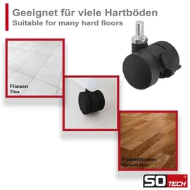 SOTech Möbelrolle AACHEN Ø 35 mm 40 kg 360° drehbar