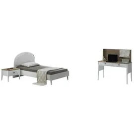 aea Kinderzimmer Set Modern Einzelbett Nachttisch, Funktionaler Schreibtisch, Design