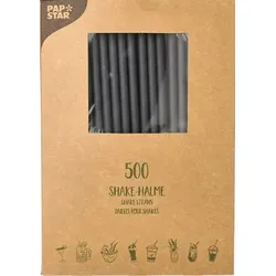 Papstar 3000 Shake-Halme aus Papier Ø 8 mm · 25 cm schwarz Stohhalme Trinkhalme