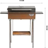 Cortenstahl Edelrost Holzkohlegrill Chef Holzkohle Grill Standgrill Räucherofen