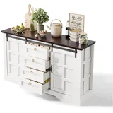 Okwish Sideboard 150 x 85 x 40 cm Weiß