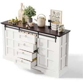 Okwish Sideboard 150 x 85 x 40 cm Weiß