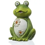 MARELIDA Gartenfigur Frosch Freddi Tierfigur für Beet Gartendeko H: 16cm grün