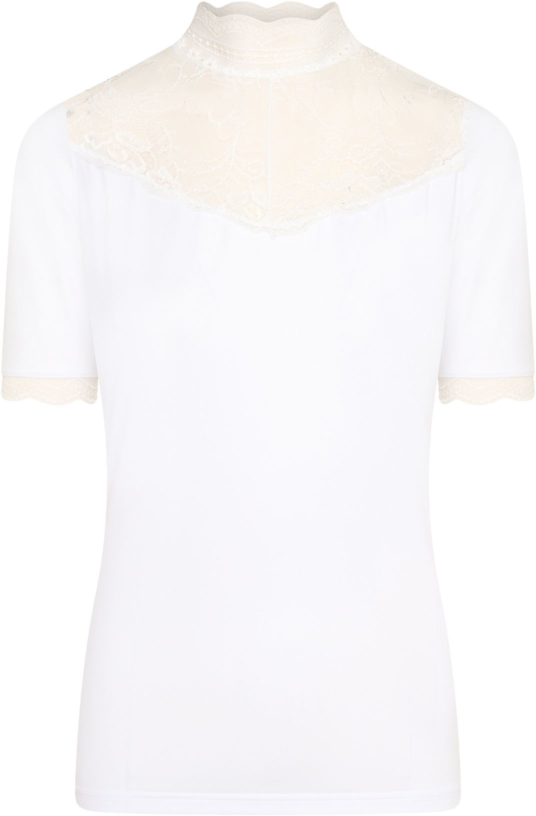 Imperial Riding Turnier-Shirt Dressy White mit viel Spitze und kleinen silbernen Steinchen 2022, Größe: M