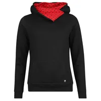 Pussy Deluxe Black Dotties On Red Hoodie Damen Schalkragenpullover schwarz/Allover, Größe:L - L