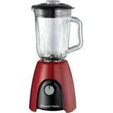 Russell Hobbs Standmixer [Smoothie Maker] Mixer (Blender, 1,5L Glasbehälter, 2 Stufen und Pulse-Funktion, BPA-frei, Edelstahlmesser, 850 Watt - Rot/Grau