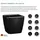 LECHUZA Quadro LS 28 Komplettset 28 x 28 x 26 cm schwarz hochglanz