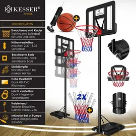 Kesser Basketballkorb Premium Schwarz 230 - 305 cm