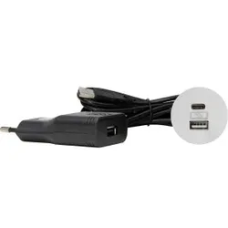 Kopp 939741117 VersaPICK, rund, matt weiß, USB-C,  - 4 Stück