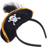 GOOHOCHY Totenkopf-Hut-Stirnband Kleidung Piraten-Stirnband Kinder-Piratenhut Piraten-Totenkopf-Stirnband Karibischer Piratenkapitänshut Piraten-Kopfschmuck Stirnbänder
