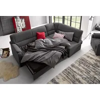 Ecksofa SIT & MORE "Pisa L-Form", grau (anthrazit), B:245cm H:89cm T:161cm, NaturLEDER (echtes Rindsleder), Korpus in Kunstleder SOFTLUX;Luxus-Microfaser (90% Polyester, 10% Polyamid);Struktur (100% Polyester);Luxus-Microfaser ALTARA NUBUCK (100% Polyester), Sofas, Ecksofa, mit Federkern, wahlweise mit Bettfunktion