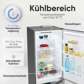 Bomann KG 7369 Kühl-Gefrierkombination (262 l, 1760 mm hoch, Silber)