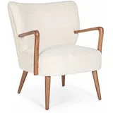 BIZZOTTO Sessel Moritz Teddy Stoff weiß