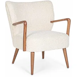 BIZZOTTO Sessel Moritz Teddy Stoff weiß