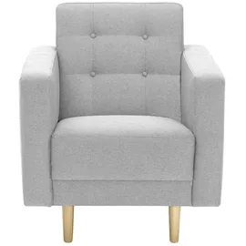 Max Winzer Sessel Jasmin Flachgewebe 75 x 81 x 83 cm Hellgrau mit Kissen