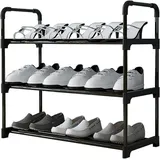 LuxusKollektion Schuhabtropfschale Schuhregal 3 Ebenen Stapelbares Metall für 9 Paar