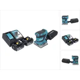 Makita Schleifmaschine + 2x Akku 4,0 Ah + Ladegerät (Schwingschleifer, 210 W)