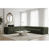 Fun Möbel Ecksofa Stoff 3-Sitzer Grün