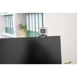 Aukey PC-LM6 Webcam mit Ringlicht Full HD Streaming schwarz