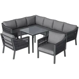 stilvora Garten-Essgruppe 8-tlg. Grau