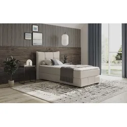 Boxbett MR. COUCH "Brewdley mit Bettkasten, inkl. Matratze", beige (stripes 8622 natur), B:125cm L:215cm, Polyester, Nylon, Komplettbetten, Topper und Zierkissen, in verschiedenen Härtegraden verfügbar